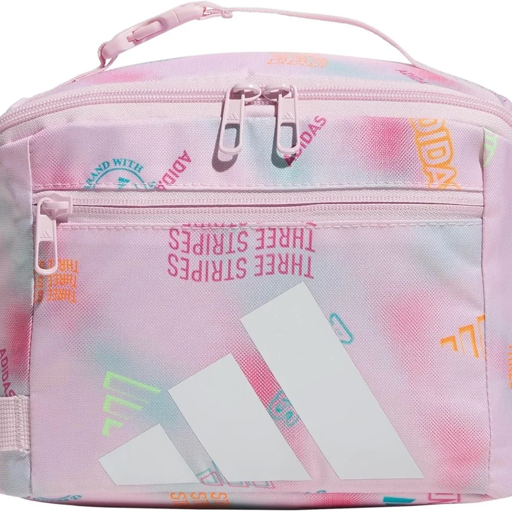MATCHING SET Adidas Affiliate Lunchbox & 18in Backpack W/ Laptop Sleeve Pink - Picture 2 of 9